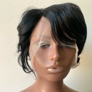 NEW-Sleek Black Lace Front Side T-Part Wig